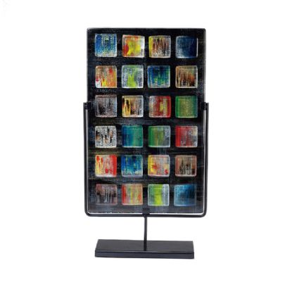 IL70200  Orion Glass Art Panel With Stand